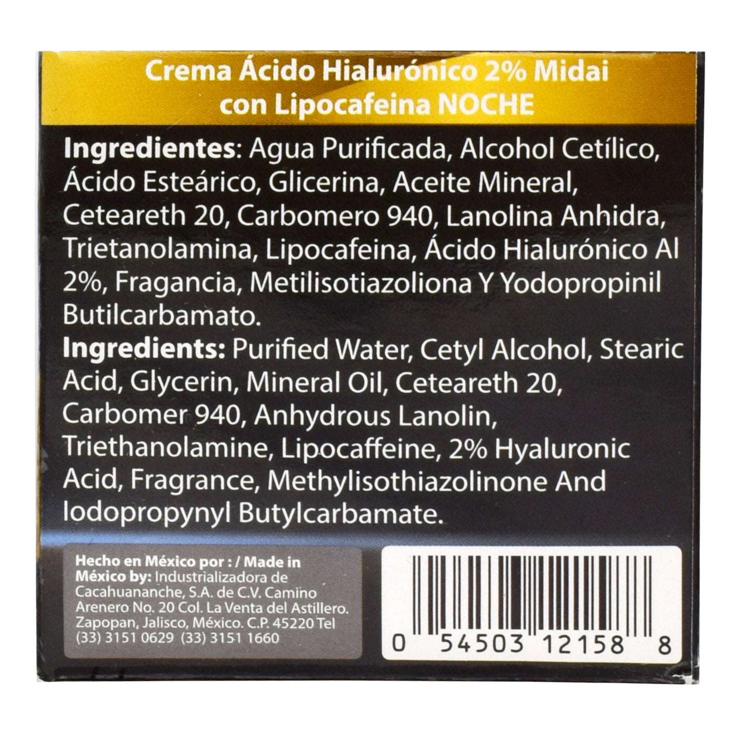 Crema Facial De Noche Acido Hialuronico 60 G (MIDAI)