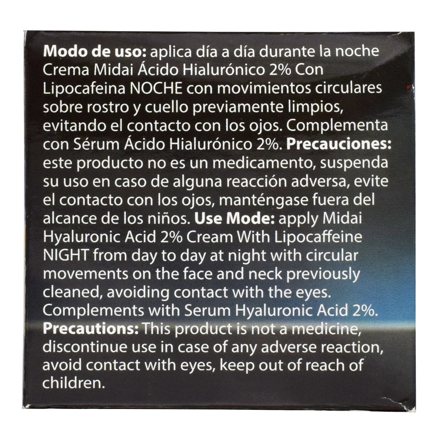 Crema Facial De Noche Acido Hialuronico 60 G (MIDAI)