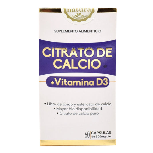 Citrato De Calcio Vitamina D3 60 Cápsulas (JOY NATURA)