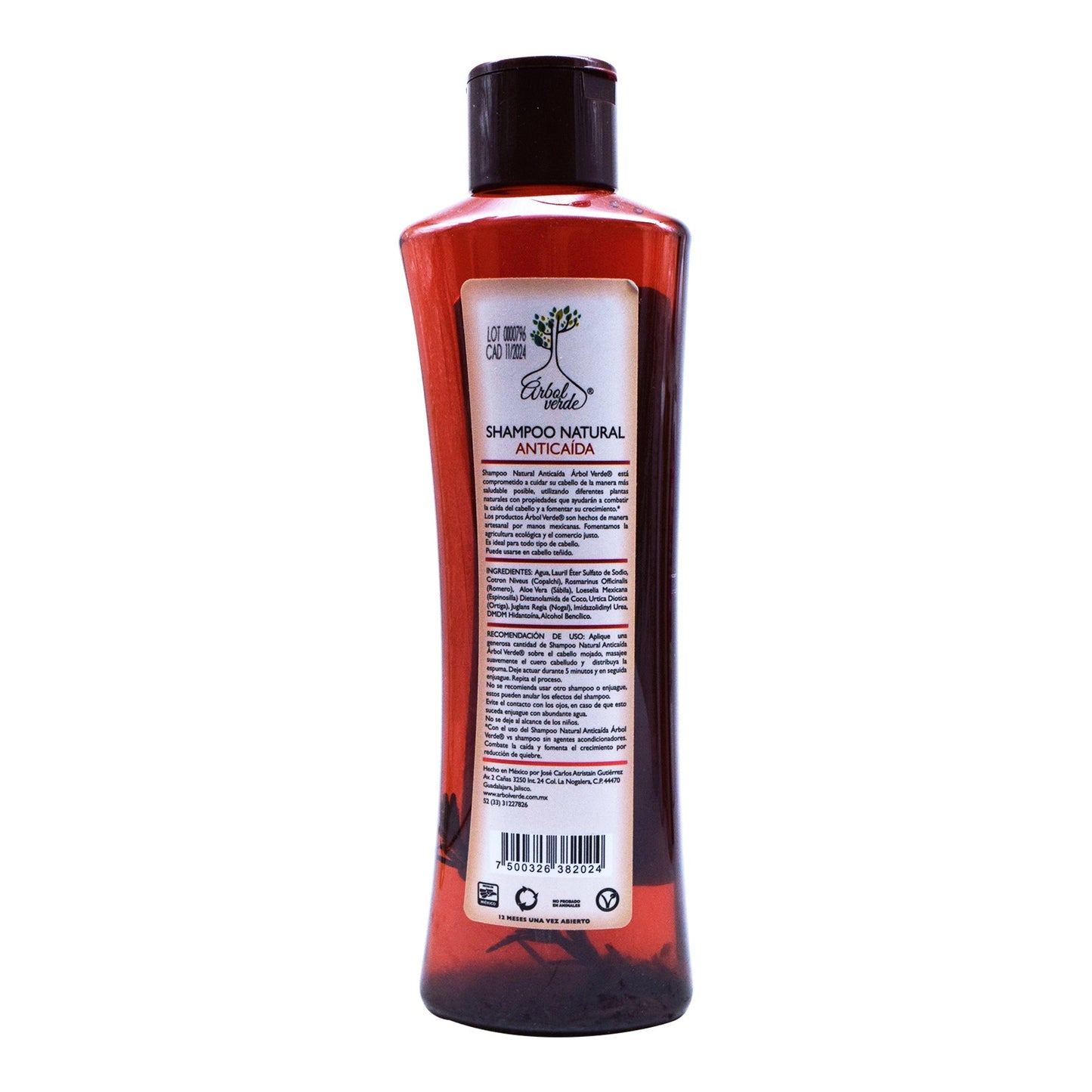 Shampoo Anticaida Natural 500 Mililitros (ARBOL VERDE)