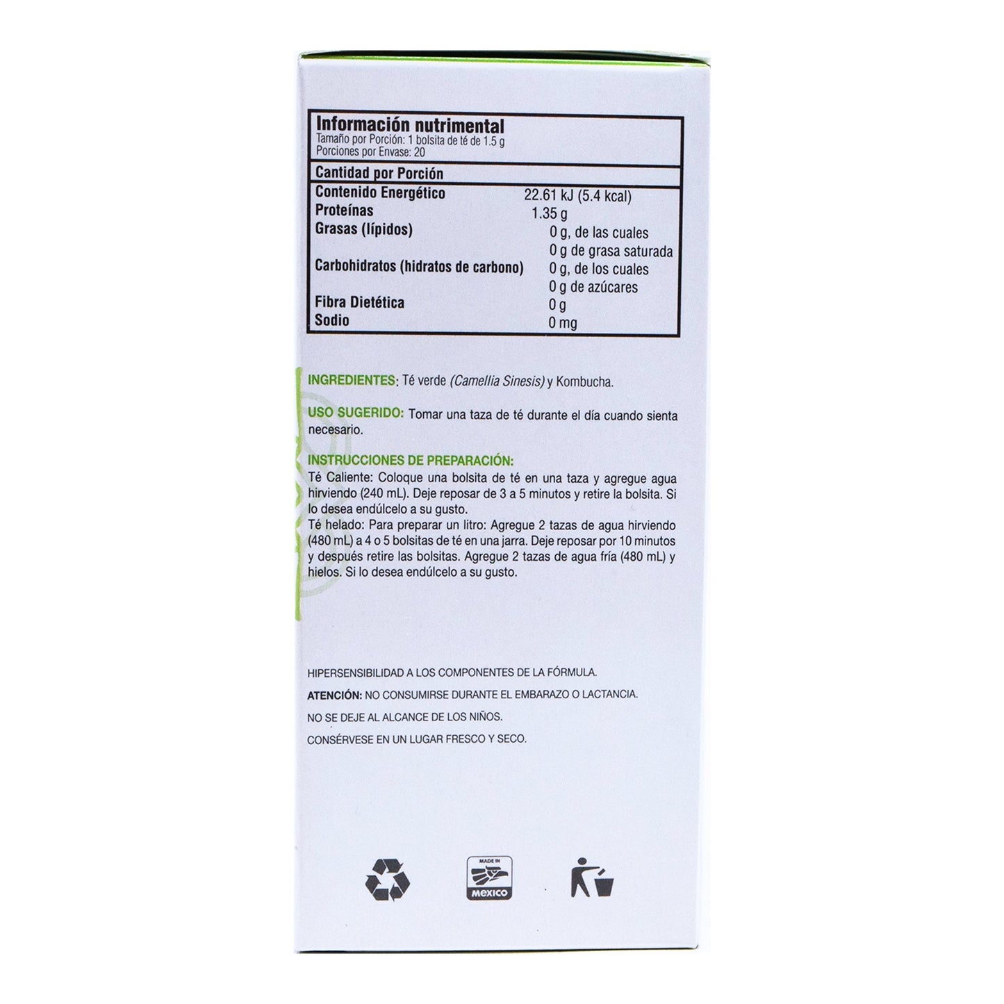 Infusion Kombucha Te Verde 30 G (GREENSIDE)