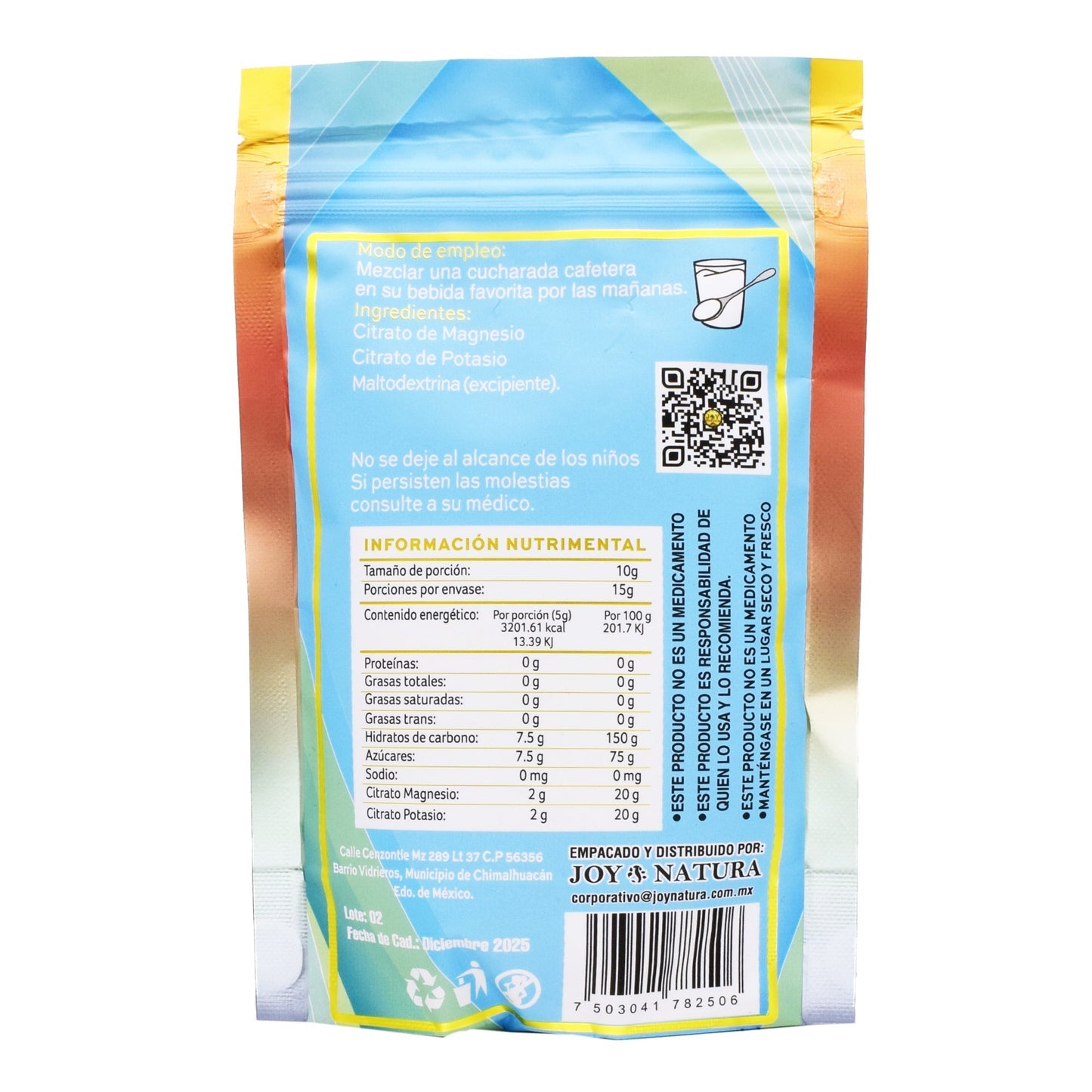 Citrato Magnesio Potasio Natural 150 G (JOY NATURA)