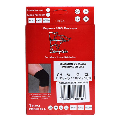 Rodillera Elastica Negra Ch (CAMPEON)