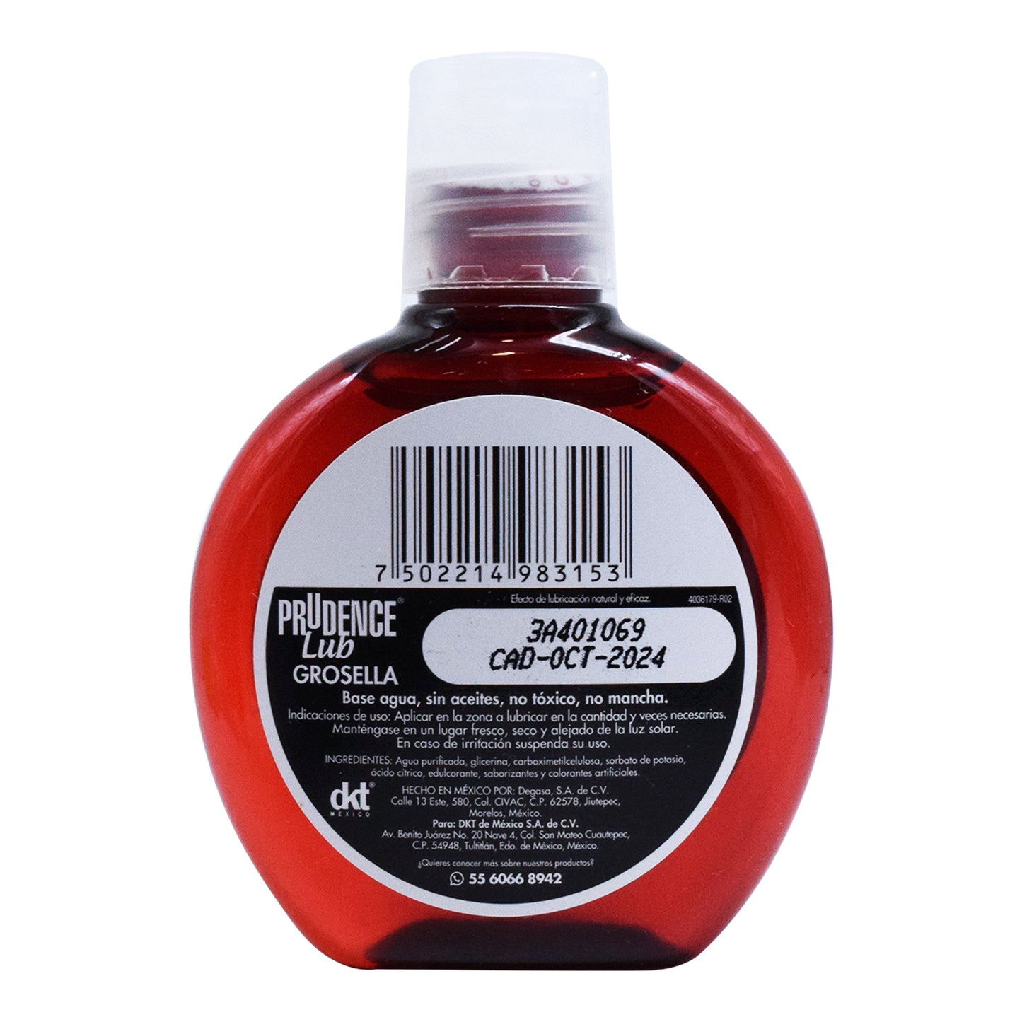 Lubricante Grosella 75 Mililitros (PRUDENCE)
