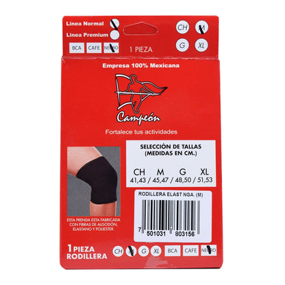 Rodillera Elastica Negra Med (CAMPEON)