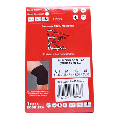 Rodillera Elastica Negra Gde (CAMPEON)