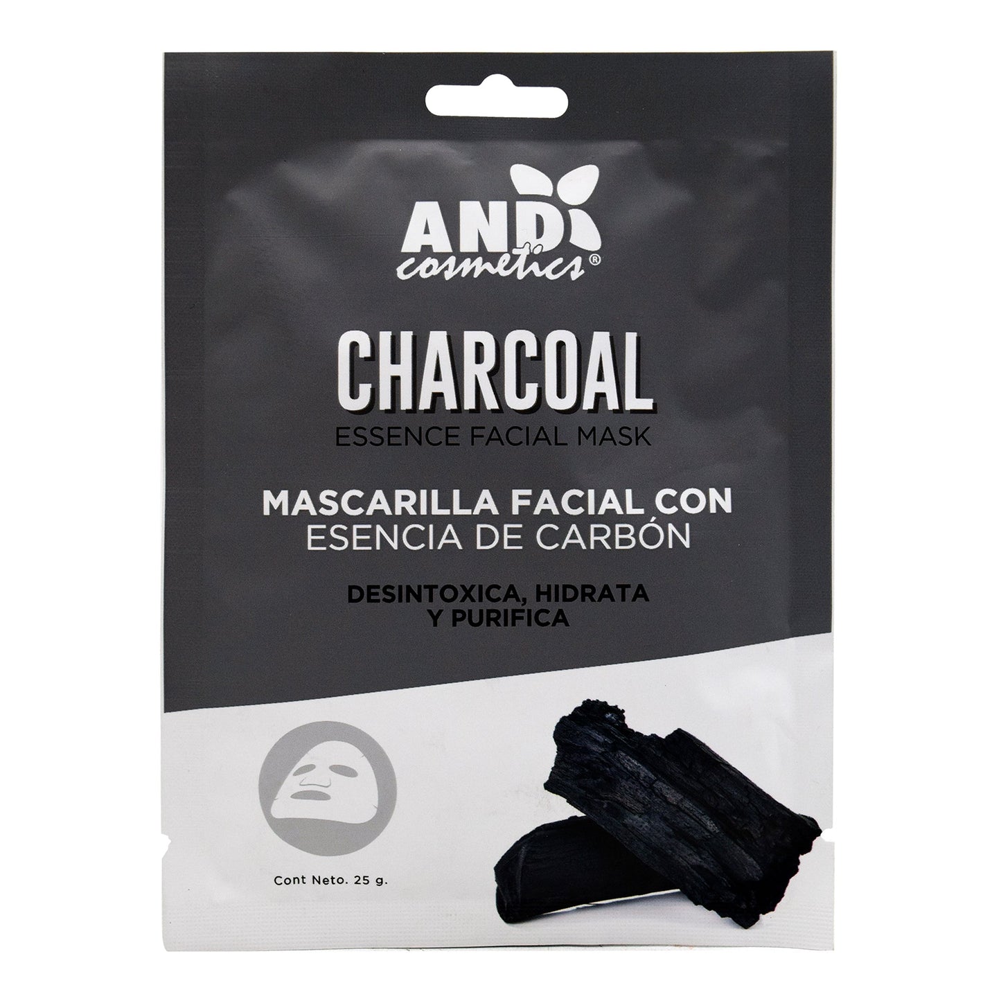 Mascarilla Facial De Carbon 25 G (Paquete 10) (AND)
