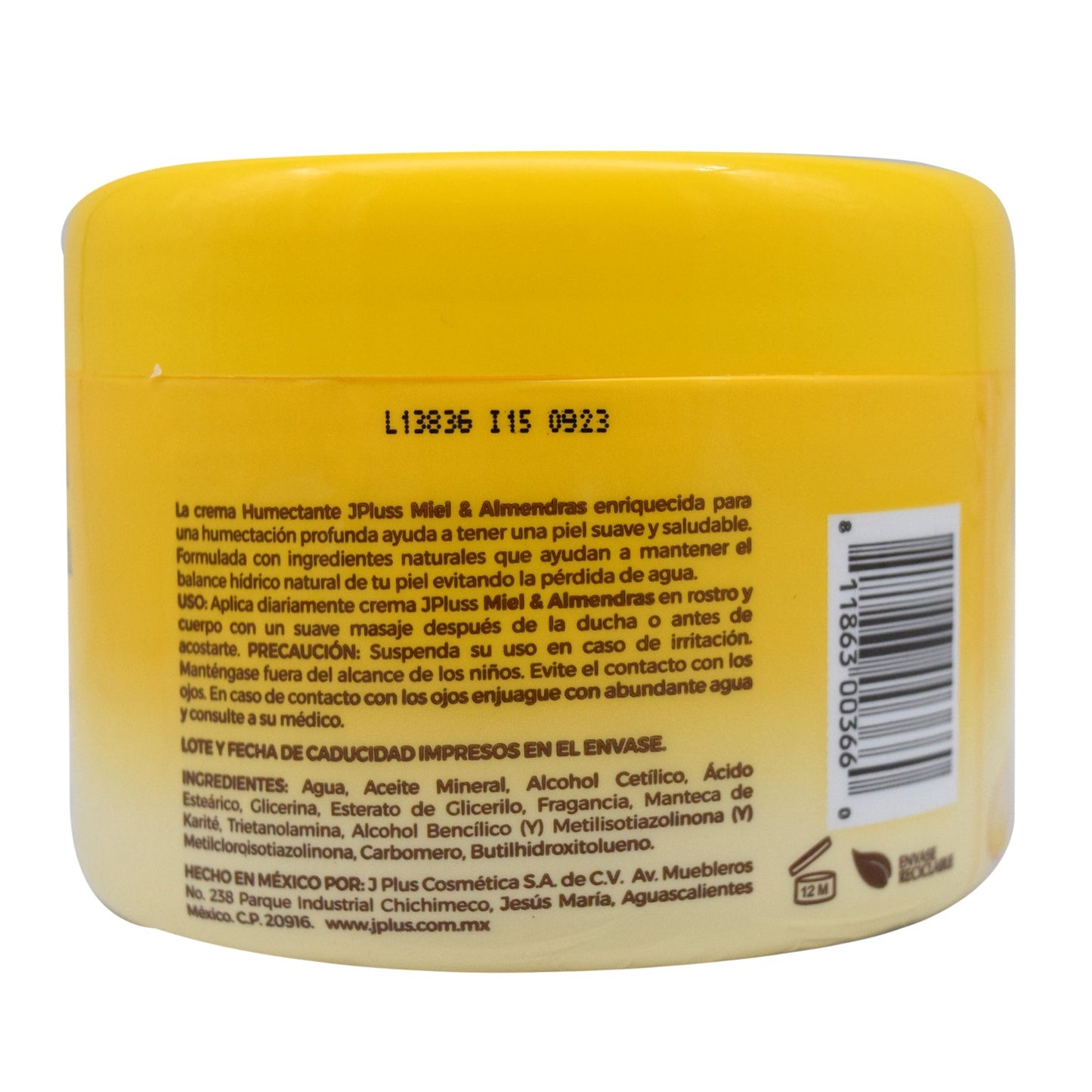Crema Miel Y Almendras 500 G (JPLUSS)