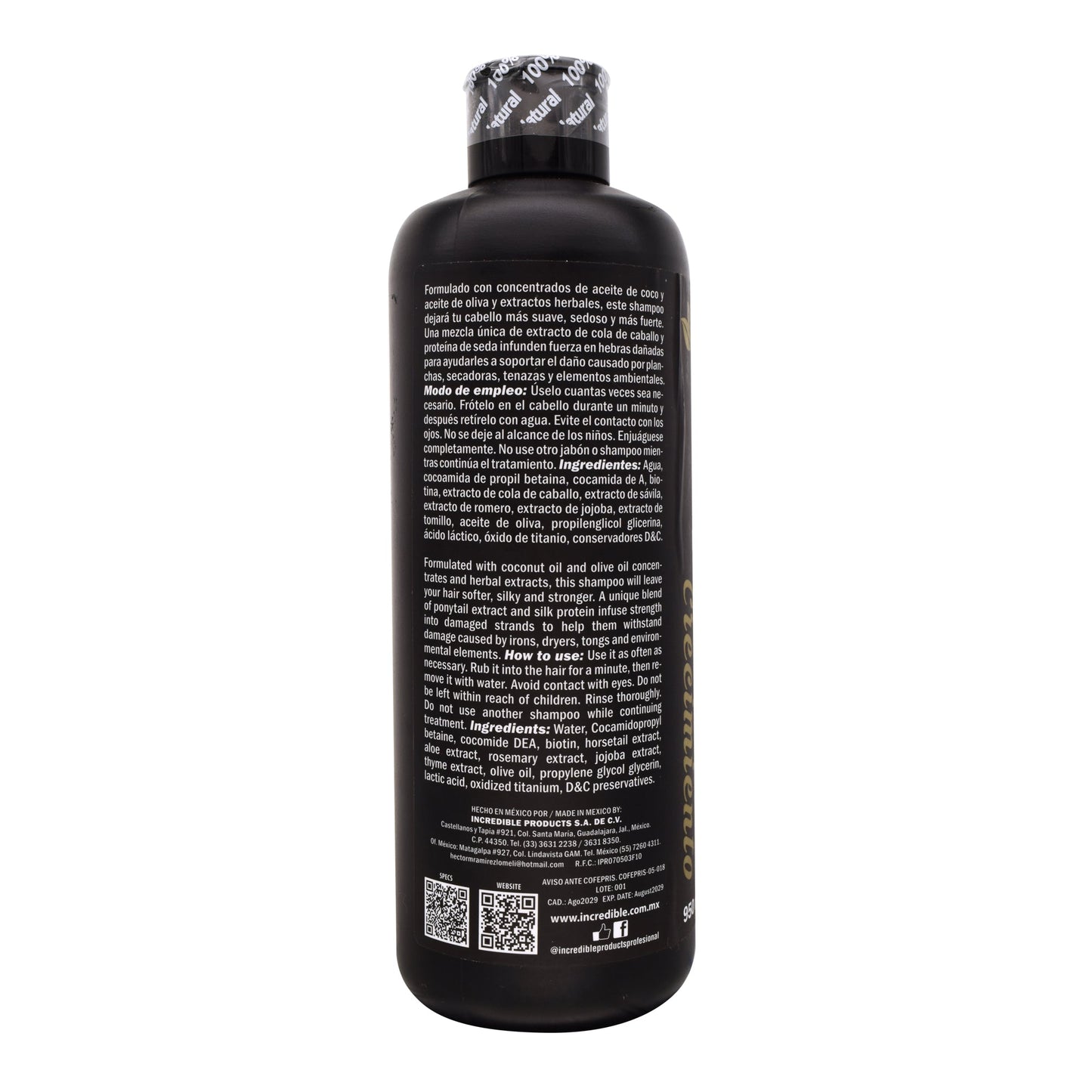 Shampoo Rapunzel Crecimiento 950 Mililitros (INCREDIBLE PRODUCTS)