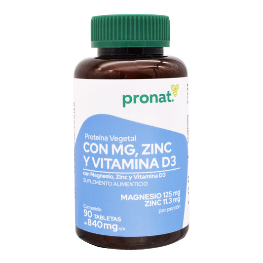 Magnesio Zinc Vitamina D3 90 Tabletas (PRONAT)