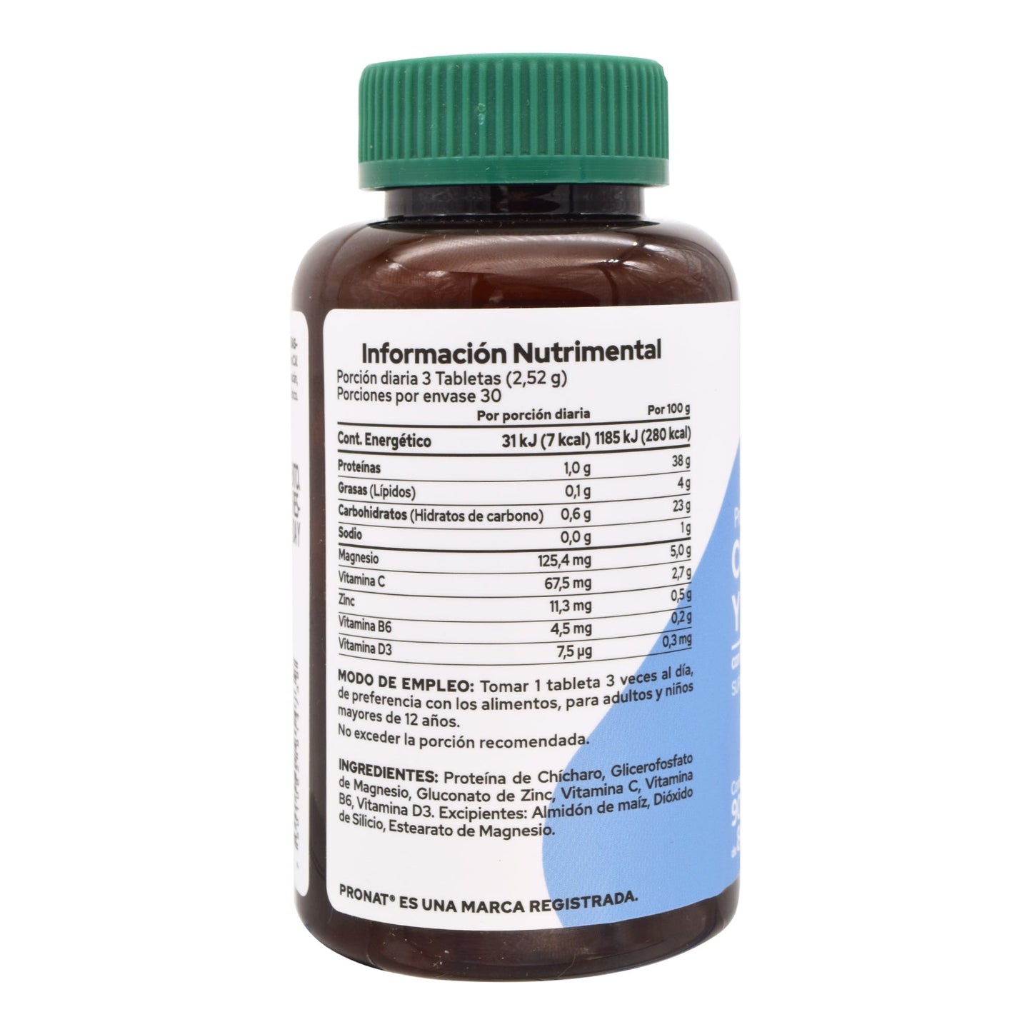 Magnesio Zinc Vitamina D3 90 Tabletas (PRONAT)