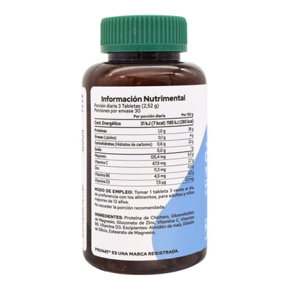 Magnesio Zinc Vitamina D3 90 Tabletas (PRONAT)
