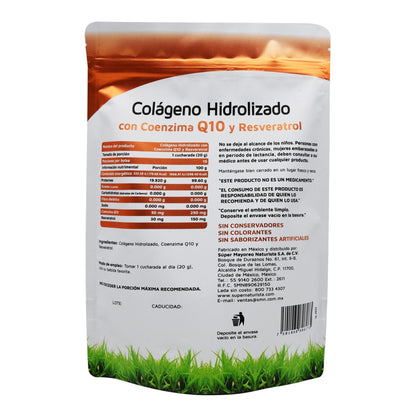Colageno Hidrolizado Con Coenzima Q10 Y Resveratrol 300G (VIDANAT/VITAMINAS)