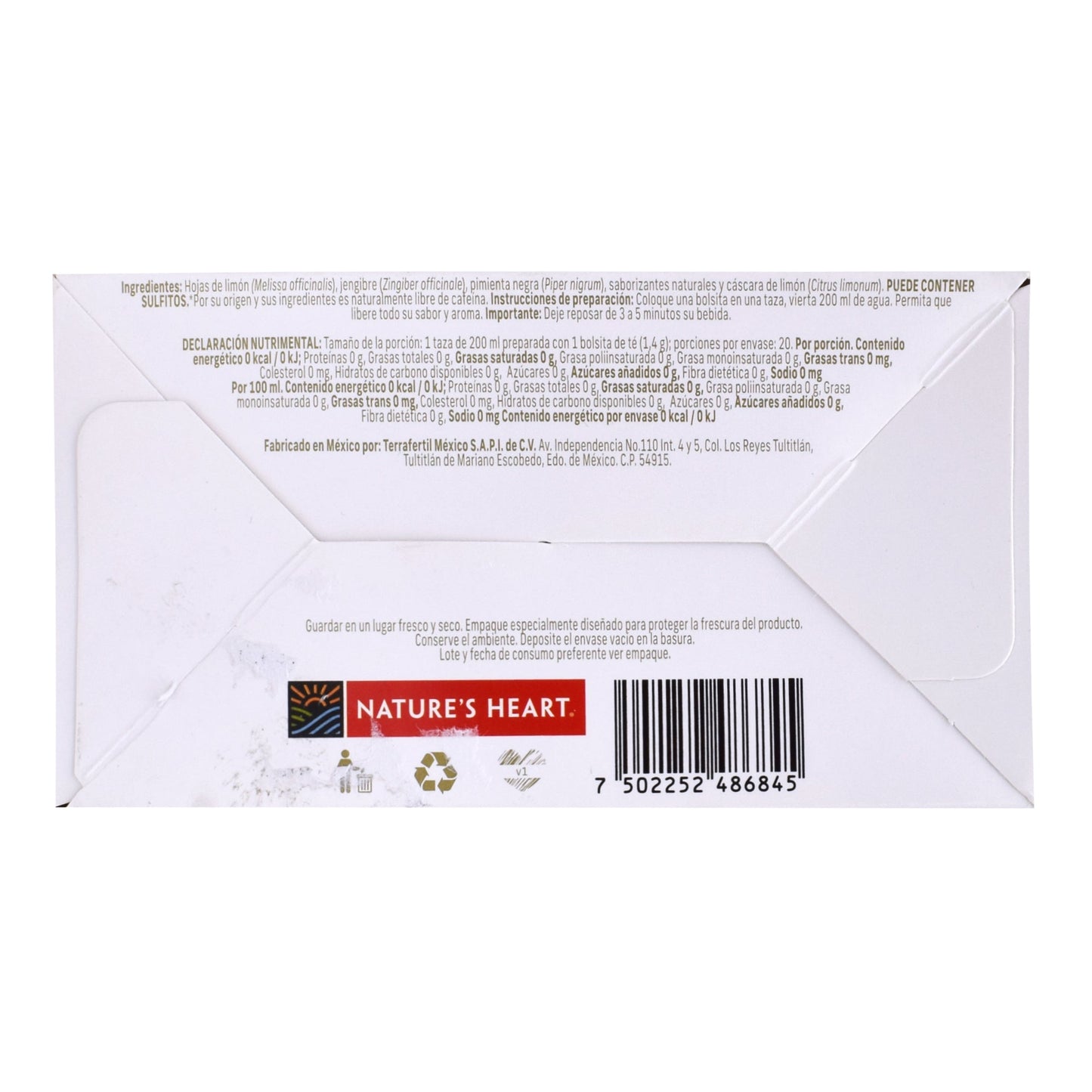 Te Jengibre Limon 20 Sob (NATURES HEART)