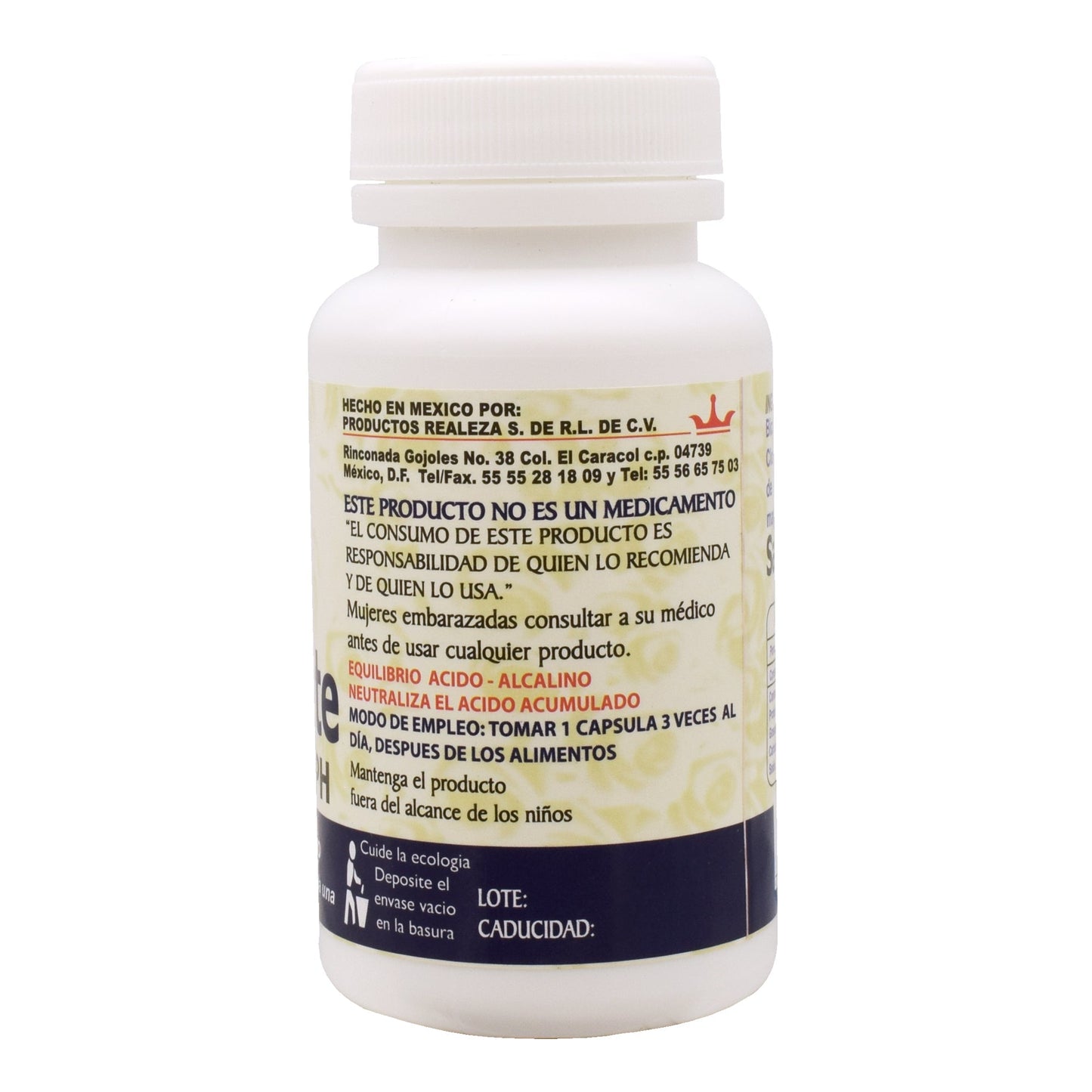 Sales Alcalinas 500 Miligramos 60 Cápsulas (ROYALTY NATURAL)