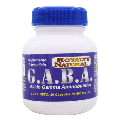 Gaba  Acido Y Aminobutirico 500 Miligramos  30 Cápsulas (ROYALTY NATURAL)