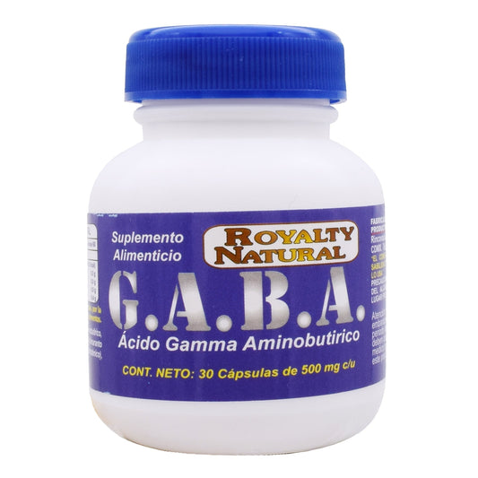 Gaba  Acido Y Aminobutirico 500 Miligramos  30 Cápsulas (ROYALTY NATURAL)