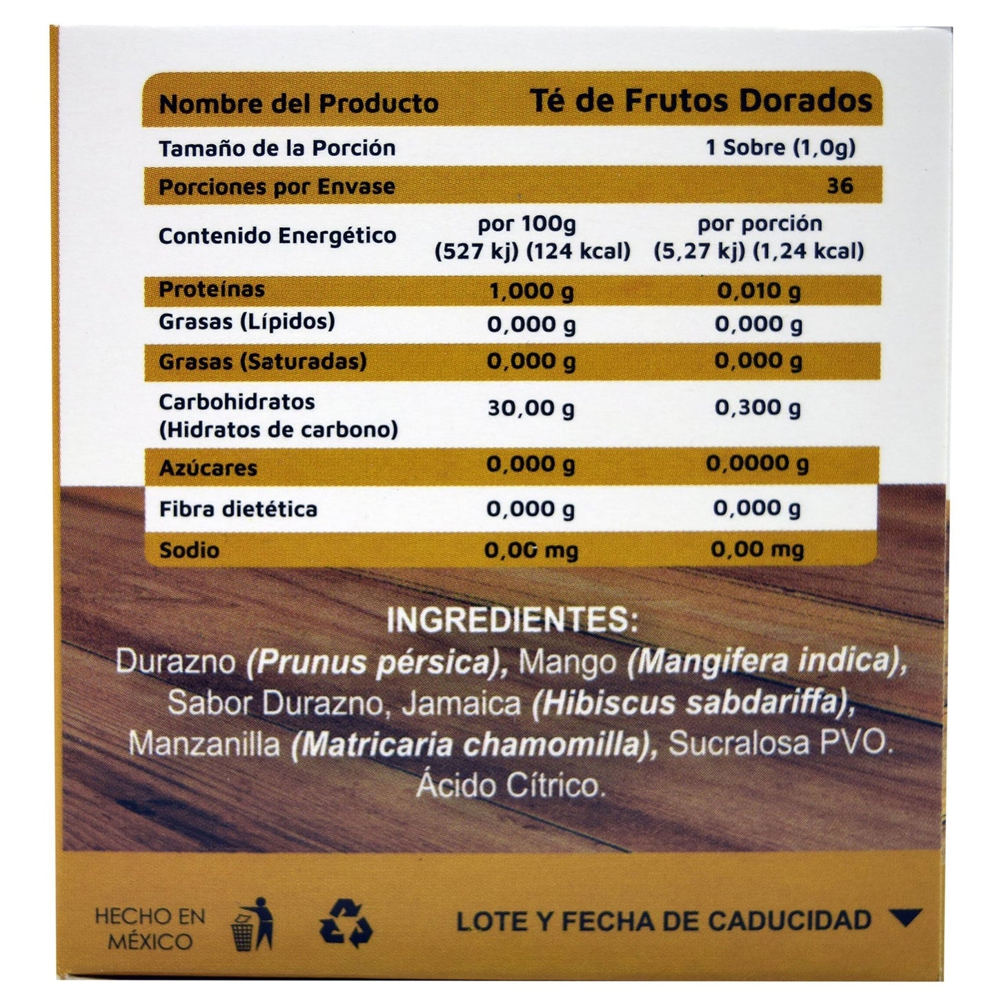 Te Frutos Dorados 36 Sobres (VIDANAT/INFUSIONES)