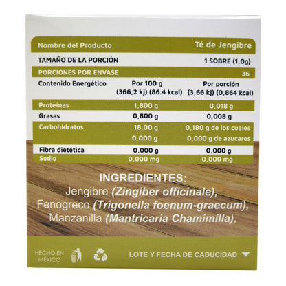 Te De Jengibre 36 Sobres (VIDANAT/INFUSIONES)