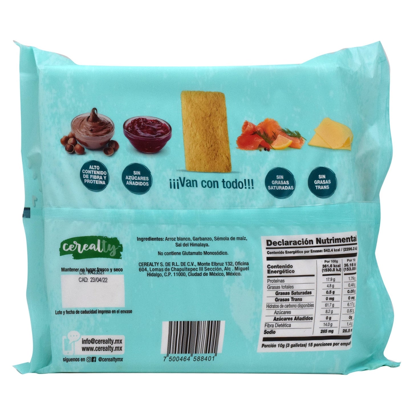 Galleta Con Sal De Himalaya 150 G (Caja 12) (CEREALTY)