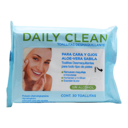 Toallitas Desmaquillantes Aloe Vera 30 Pzas (DAILY CLEAN)