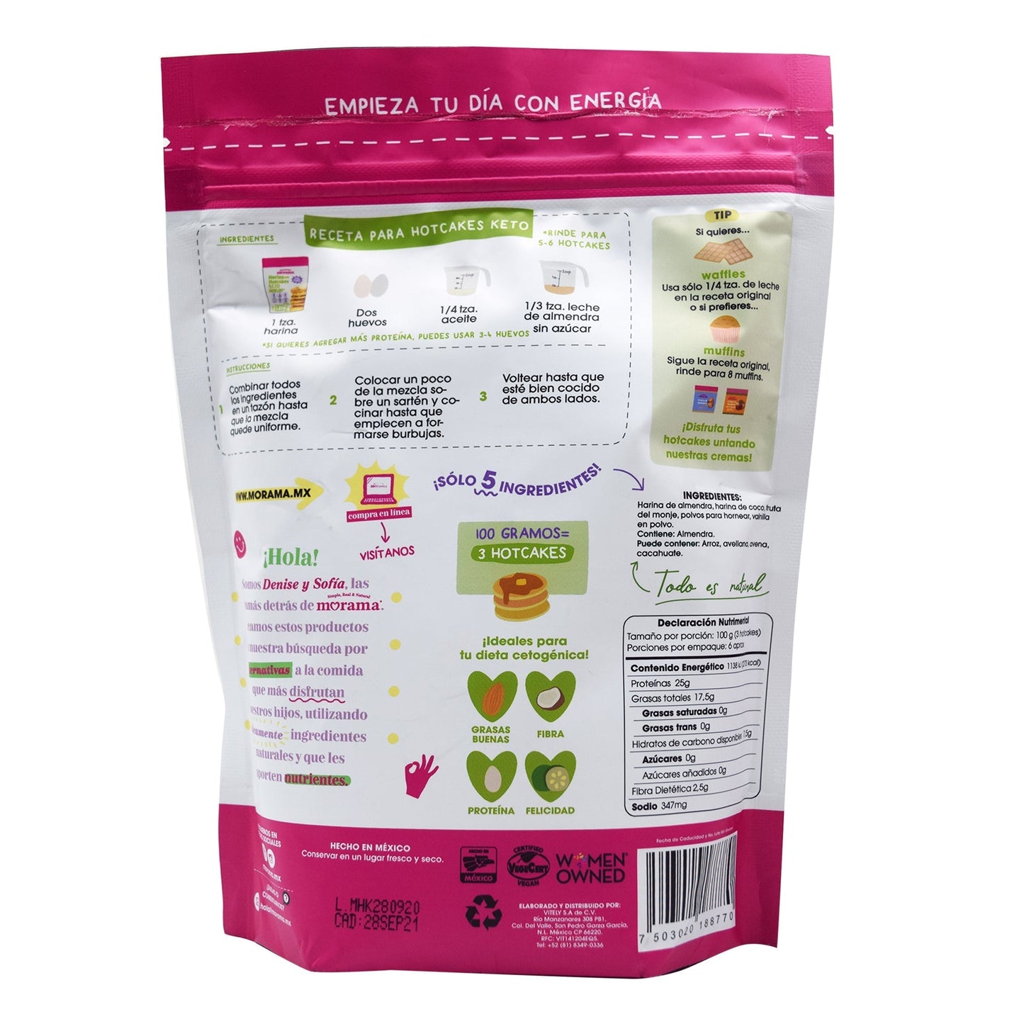 Harina Para Hot Cakes Keto 350 G (MORAMA)