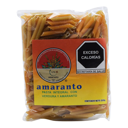 Pasta Integral Con Verdura Pluma 200 G (ARTE AMARANTO)