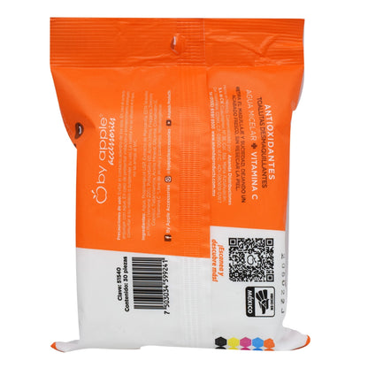 Toallita Desmaquillante Con Agua Micelar Y Vitamina C 30 Pzas (BY APPLE ACCESORIES)