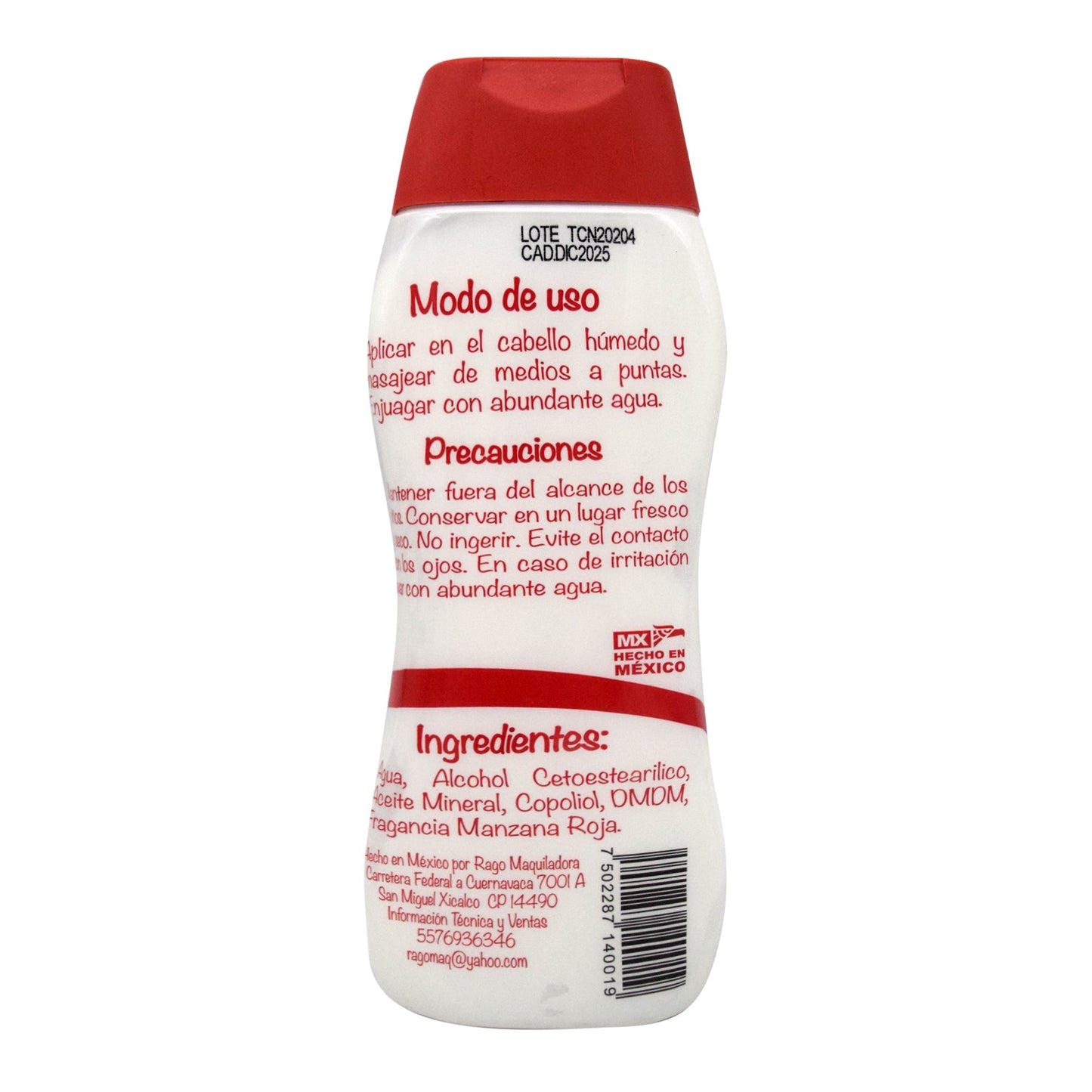 Acondicionador Manzana Roja 500 Mililitros (VELVET)