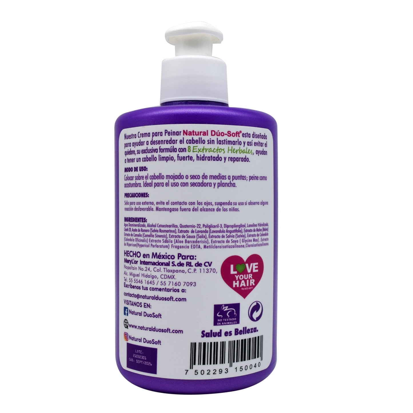 Crema Para Peinar 8 Extractos 250 Mililitros (NATURAL DUO-SOFT)