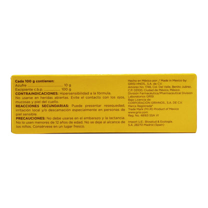 Jabon De Azufre Con Lanolina 100 G (GRISI)