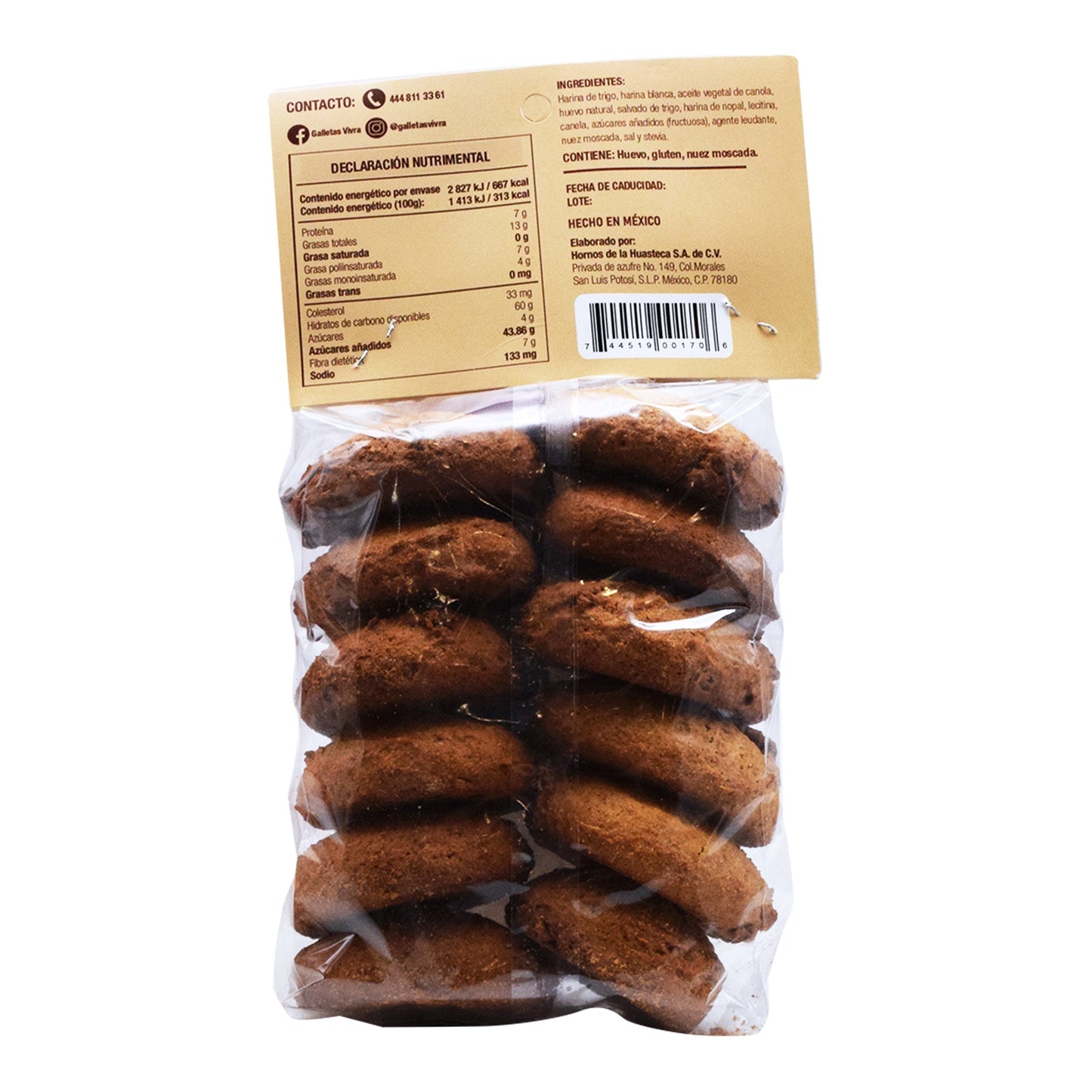 Galleta Nopalleta 200 G (GALLETAS VIVRA)