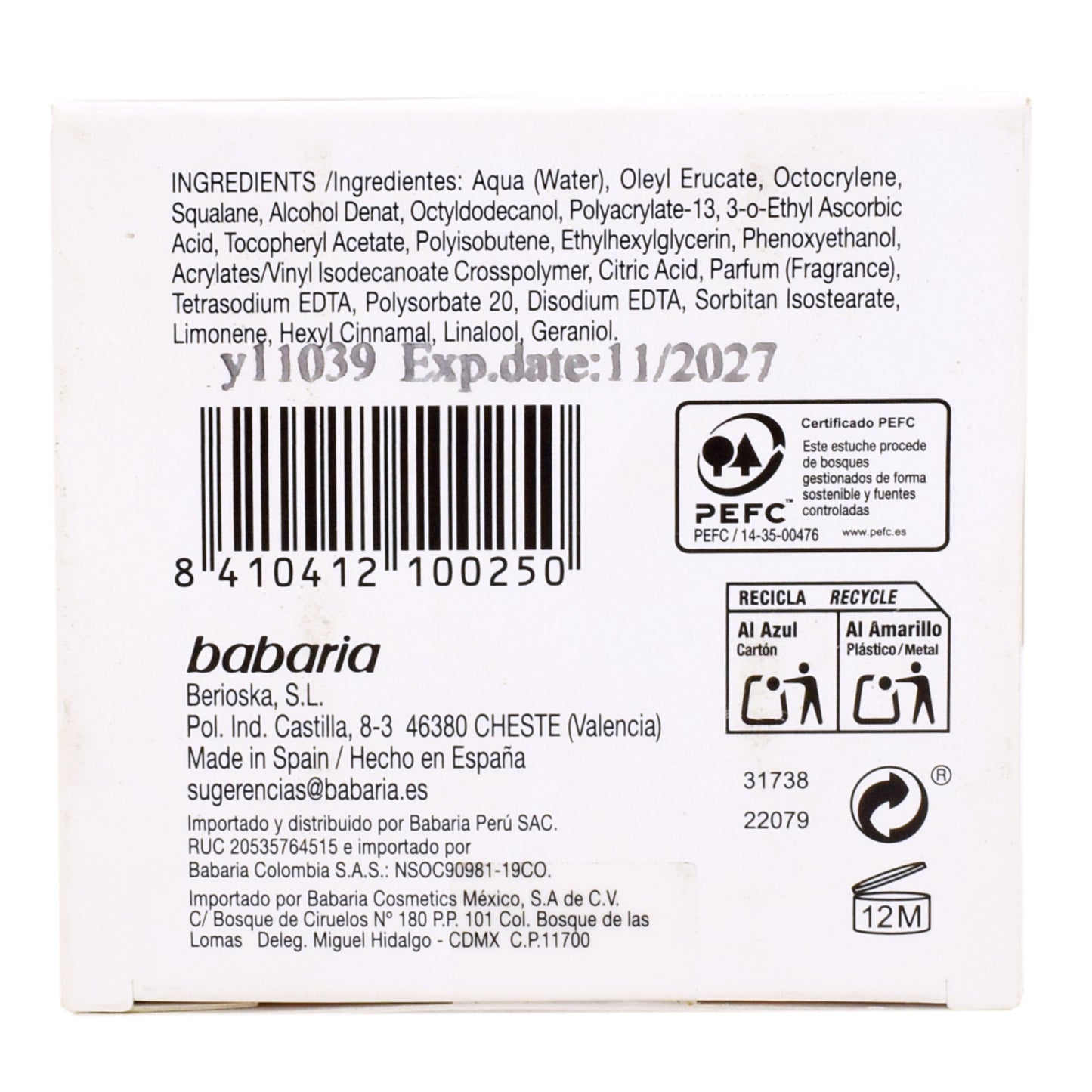 Crema Facial Vitamina C 50 Mililitros (BABARIA)