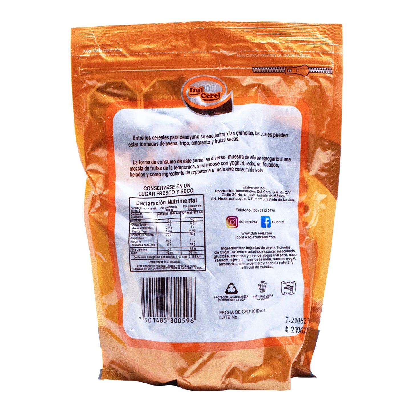 Granola Horneada 400 G (DULCEREL)