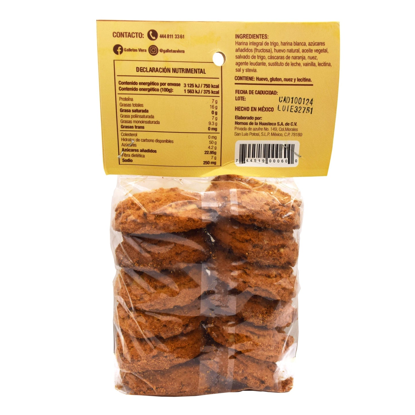 Galleta Naranja Y Nuez 180 G (GALLETAS VIVRA)