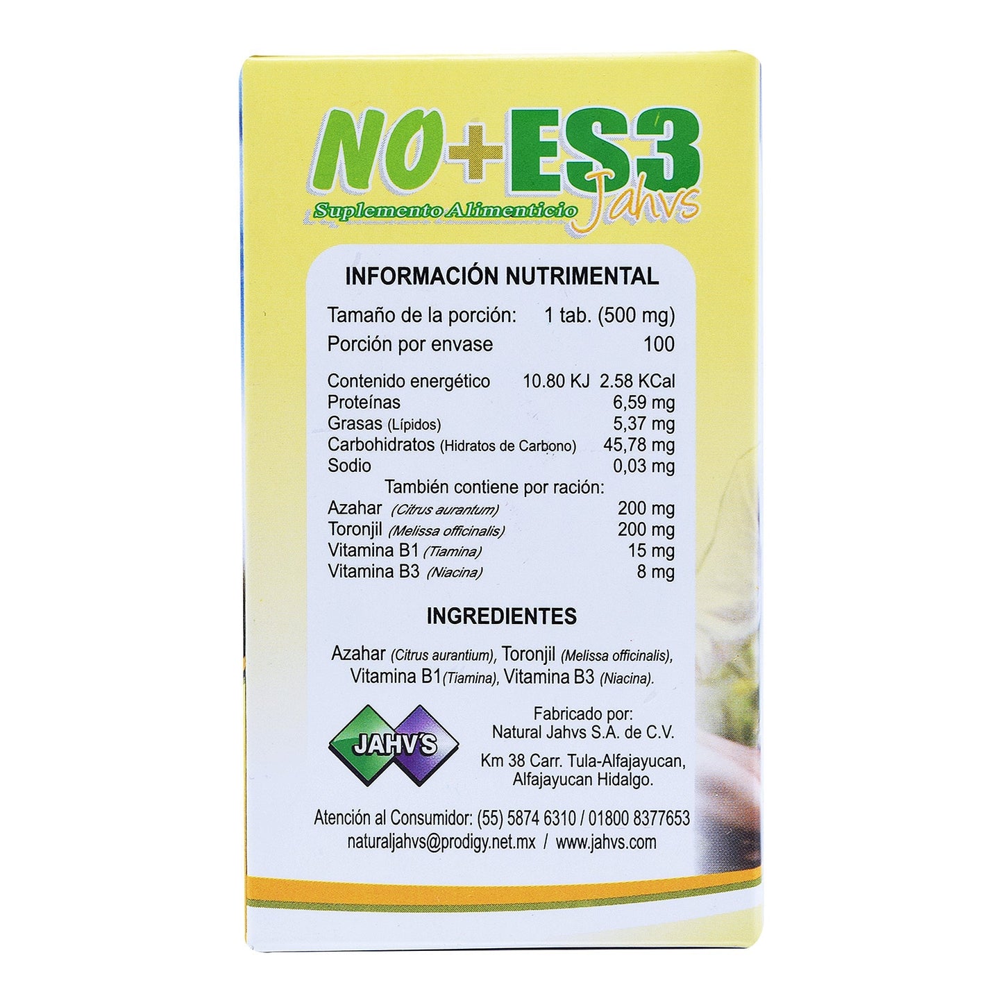 No  Es3  500 Miligramos 100 Tabletas (NATURAL JAHVS)