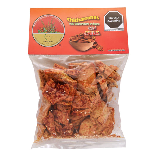 Chicharron Con Amaranto Y Soya Con Chile 50G (Caja 12) (ARTE AMARANTO)