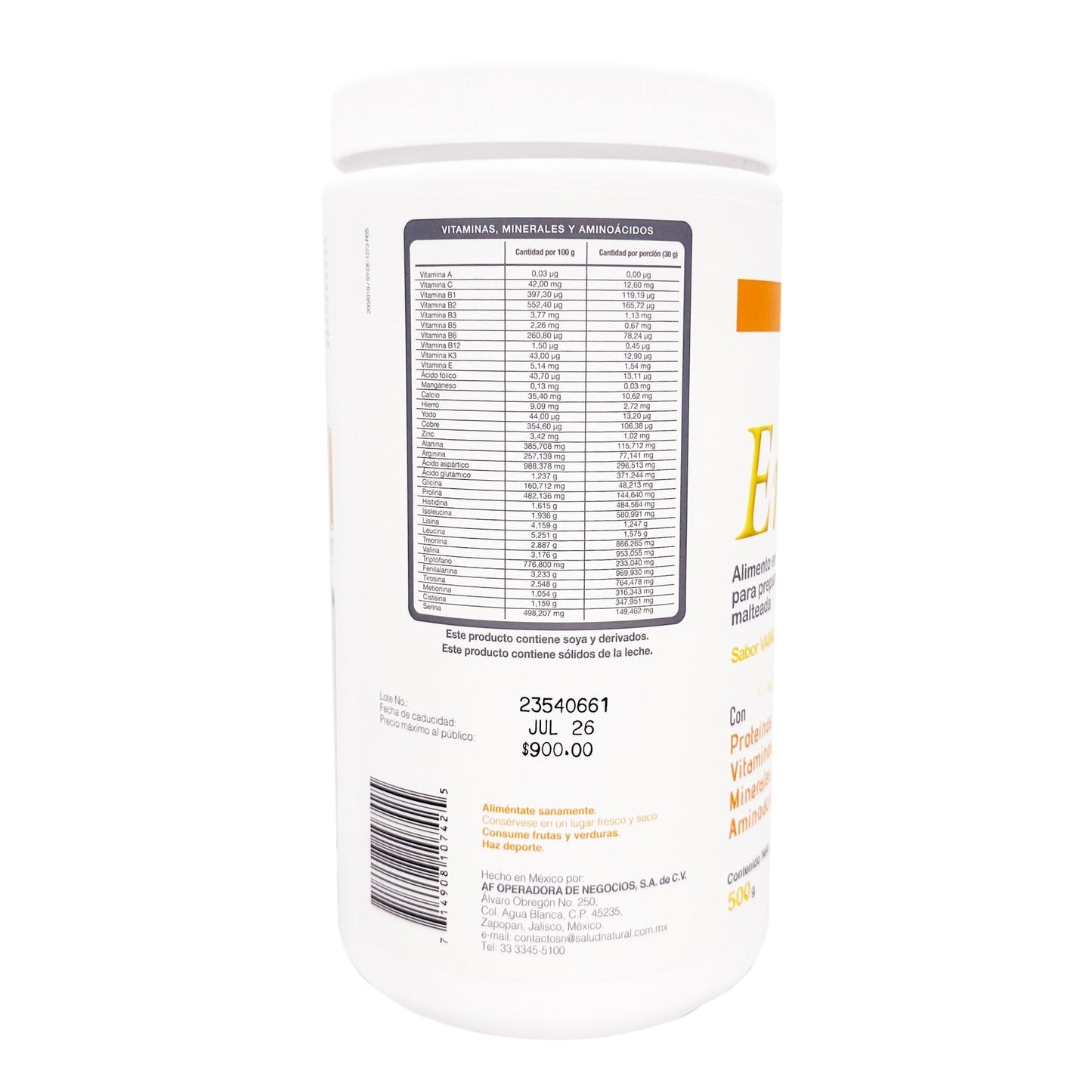 Enersoy Polvo Vainilla 500 G (SALUD NATURAL)