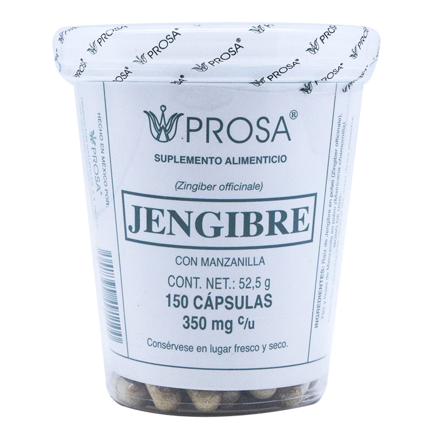 Jengibre Con Manzanilla 150 Cápsulas (PROSA)