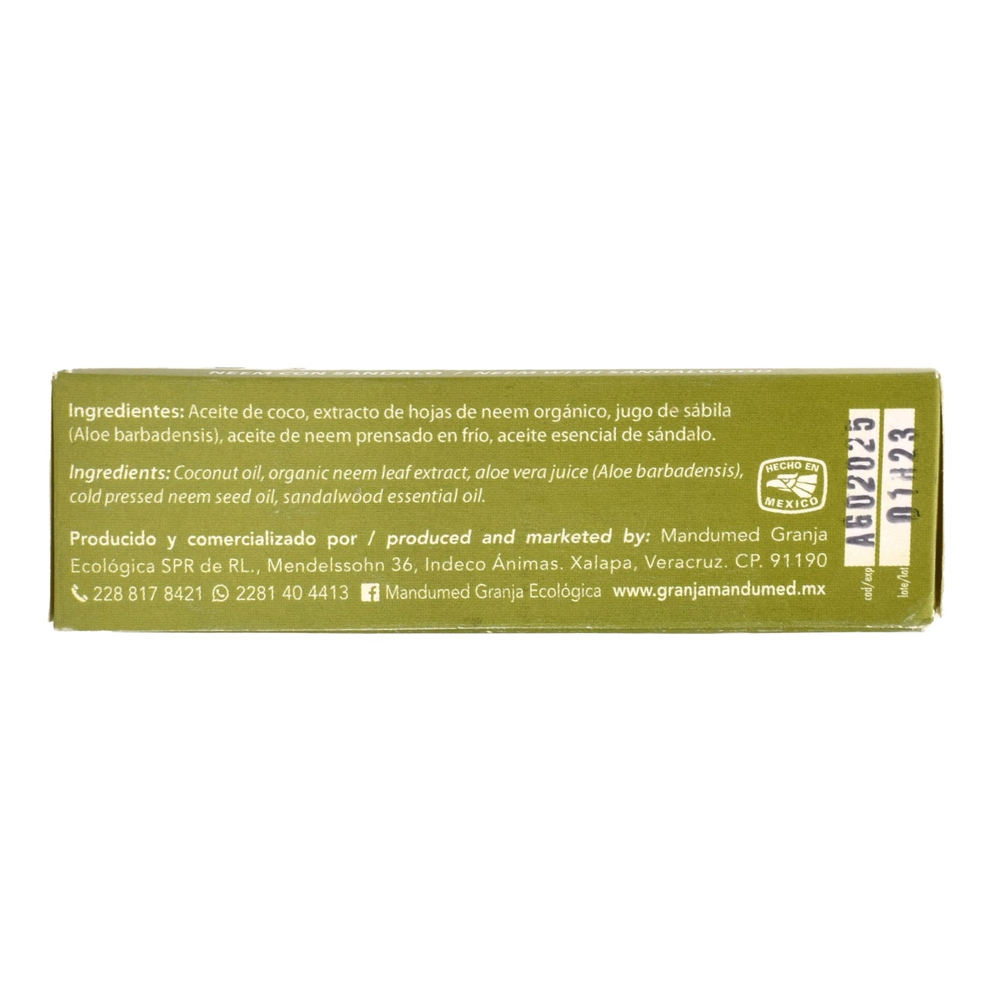 Jabon De Neem Con Sabila Y Sandalo 140 G (MANDUMED)