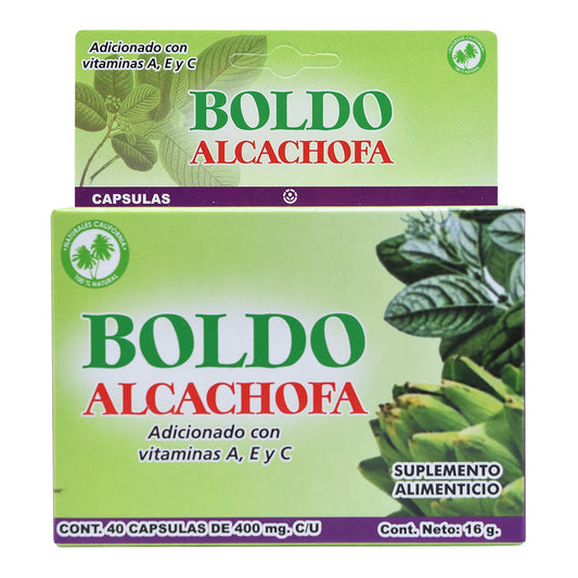 Boldo Y Alcachofa 40 Cápsulas (NATURALES CALIFORNIA)