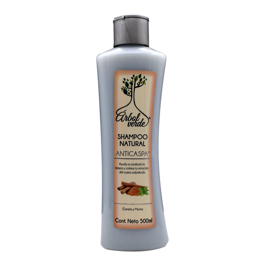 Shampoo Anti Caspa Con Canela Y Menta 500 Mililitros (ARBOL VERDE)