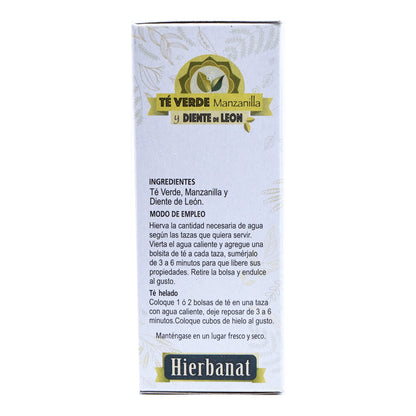 Diente De Leon Te Verde Y Manzanilla 25 Sob (HIERBANAT)