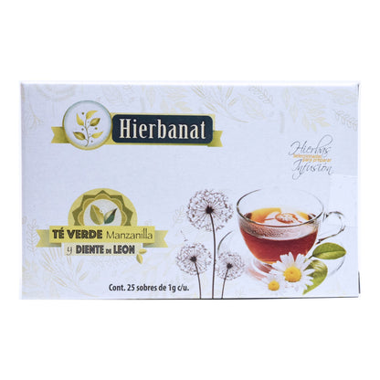 Diente De Leon Te Verde Y Manzanilla 25 Sob (HIERBANAT)