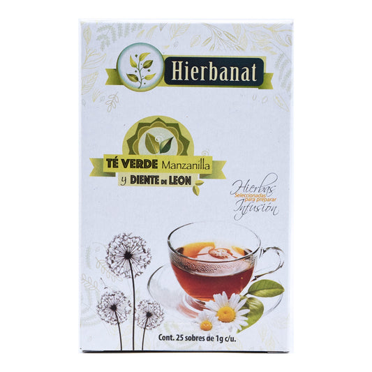 Diente De Leon Te Verde Y Manzanilla 25 Sob (HIERBANAT)