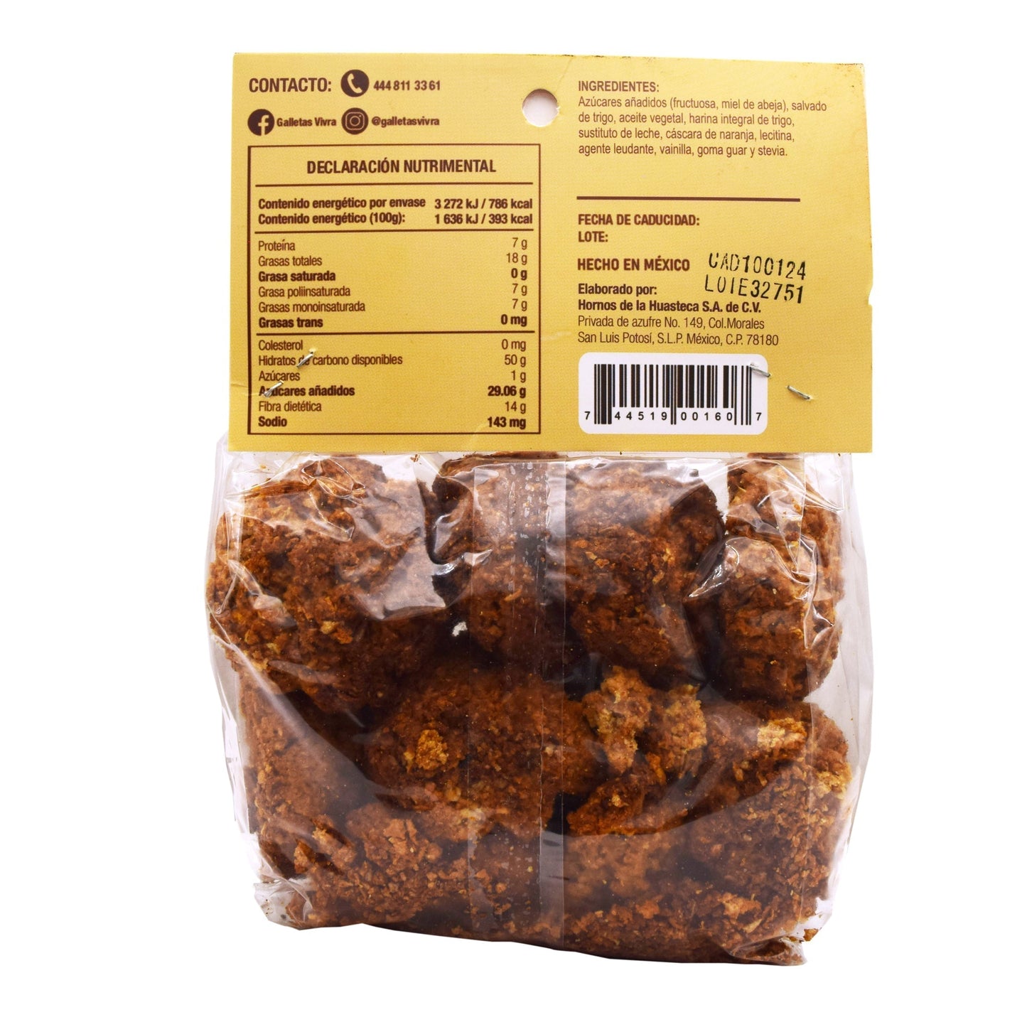 Galleta Fibra Naranja 200 G (GALLETAS VIVRA)