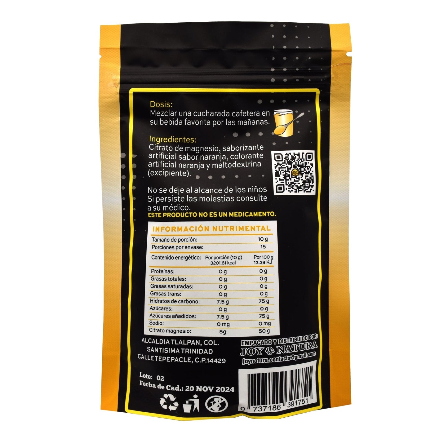 Citrato De Magnesio 150 G (JOY NATURA)