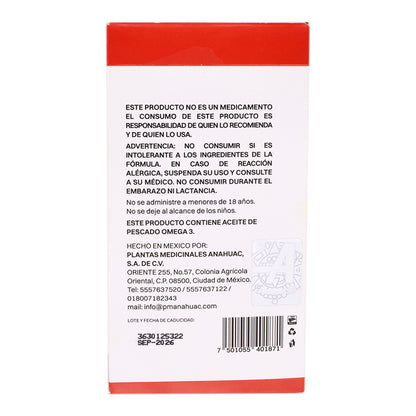Omega 3 Astaxantina 30 Cápsulas (PM ANAHUAC)