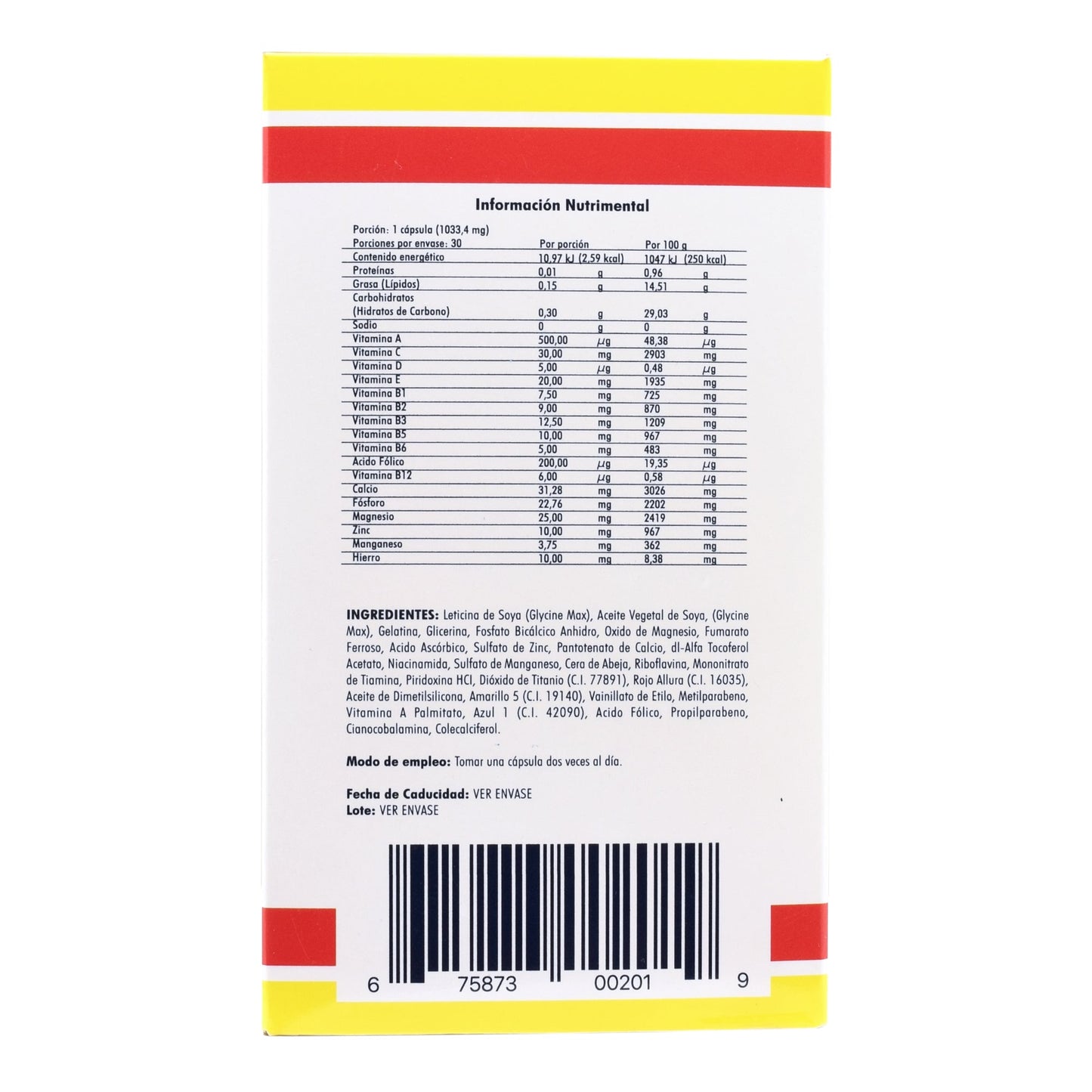 Vital Fuerte Mx 100 Cápsulas (VITAL FUERTE MX)