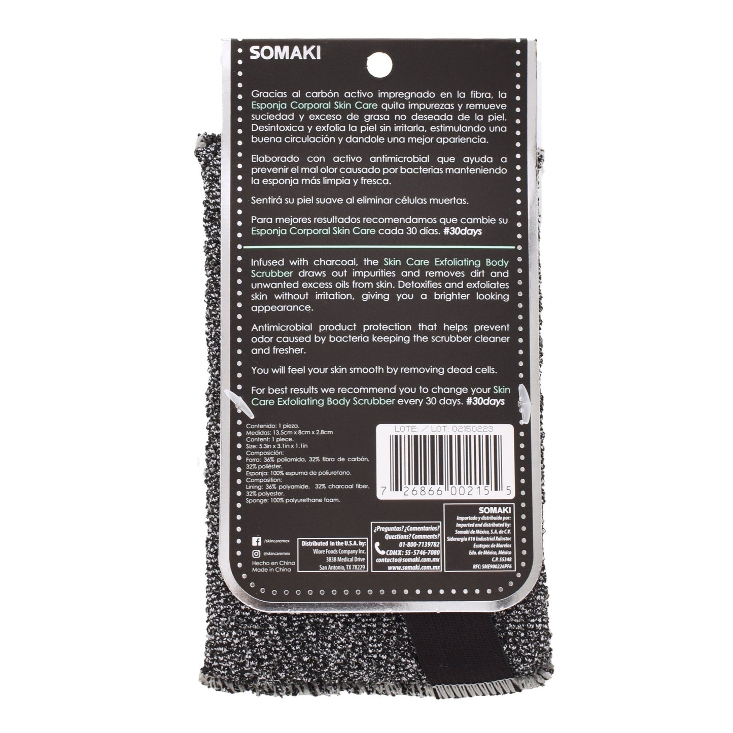 Esponja Corporal Carbon 1 Pza (SKIN CARE)